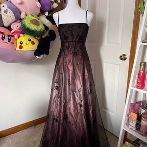 VINTAGE BLONDIE NITES BY JASLENE BEADED OPEN BACK PROM GOWN